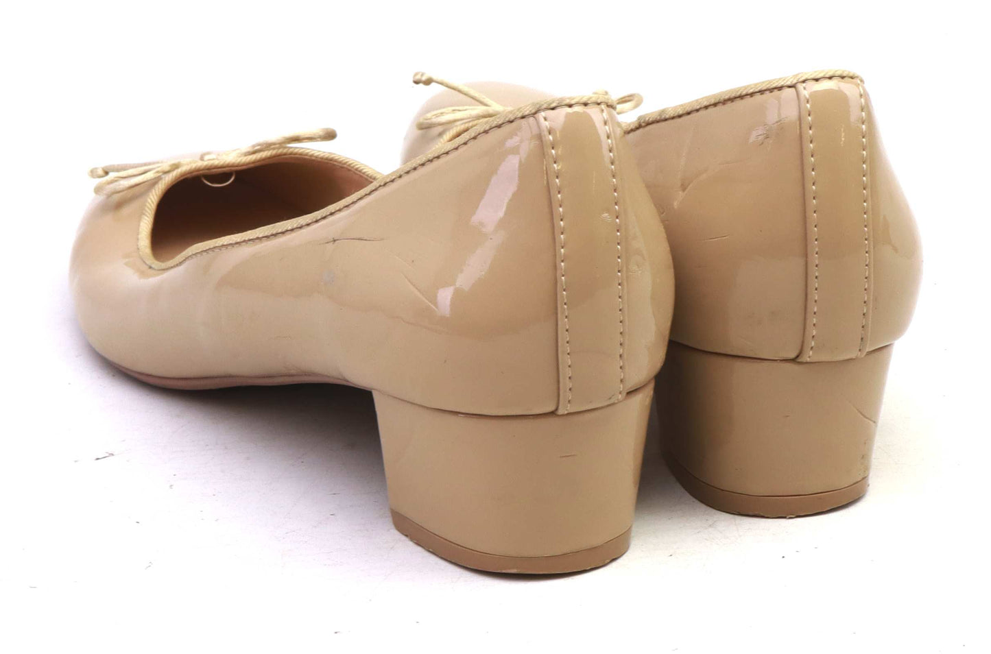 Dorothy Perkins Womens UK Size 7 Beige Nude Patent Court Shoes