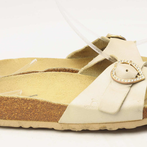 Veronas Dreams Womens EU Size 38 Brown Leather Sliders