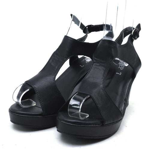 Deep Womens UK Size 7 Black Platform Shoes