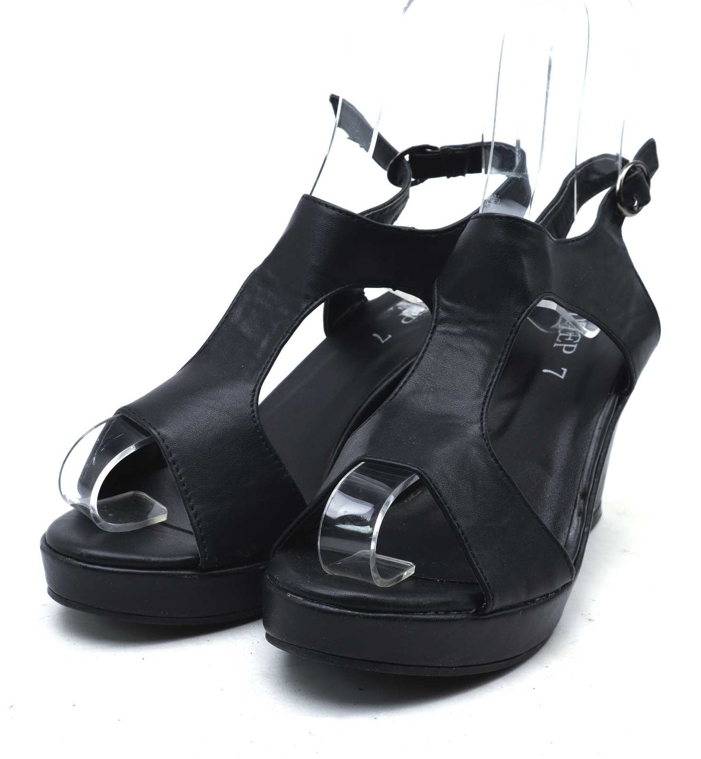 Deep Womens UK Size 7 Black Platform Shoes