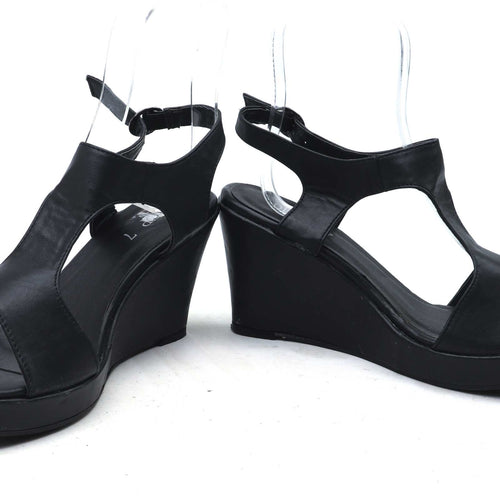 Deep Womens UK Size 7 Black Platform Shoes