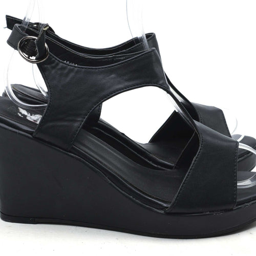 Deep Womens UK Size 7 Black Platform Shoes