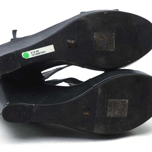 Deep Womens UK Size 7 Black Platform Shoes