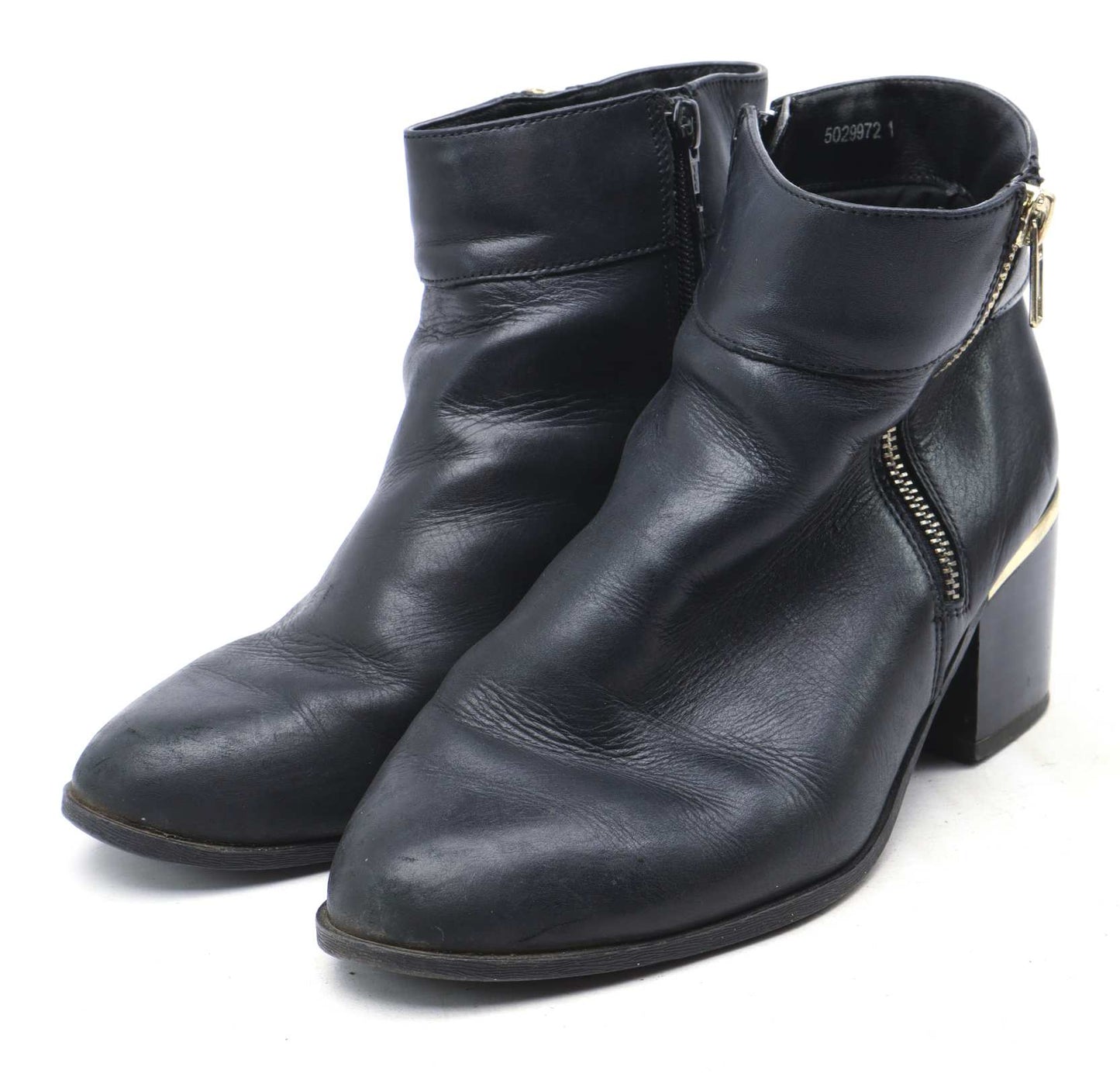 New Look Womens UK Size 5 Black Leather Ankle Boots