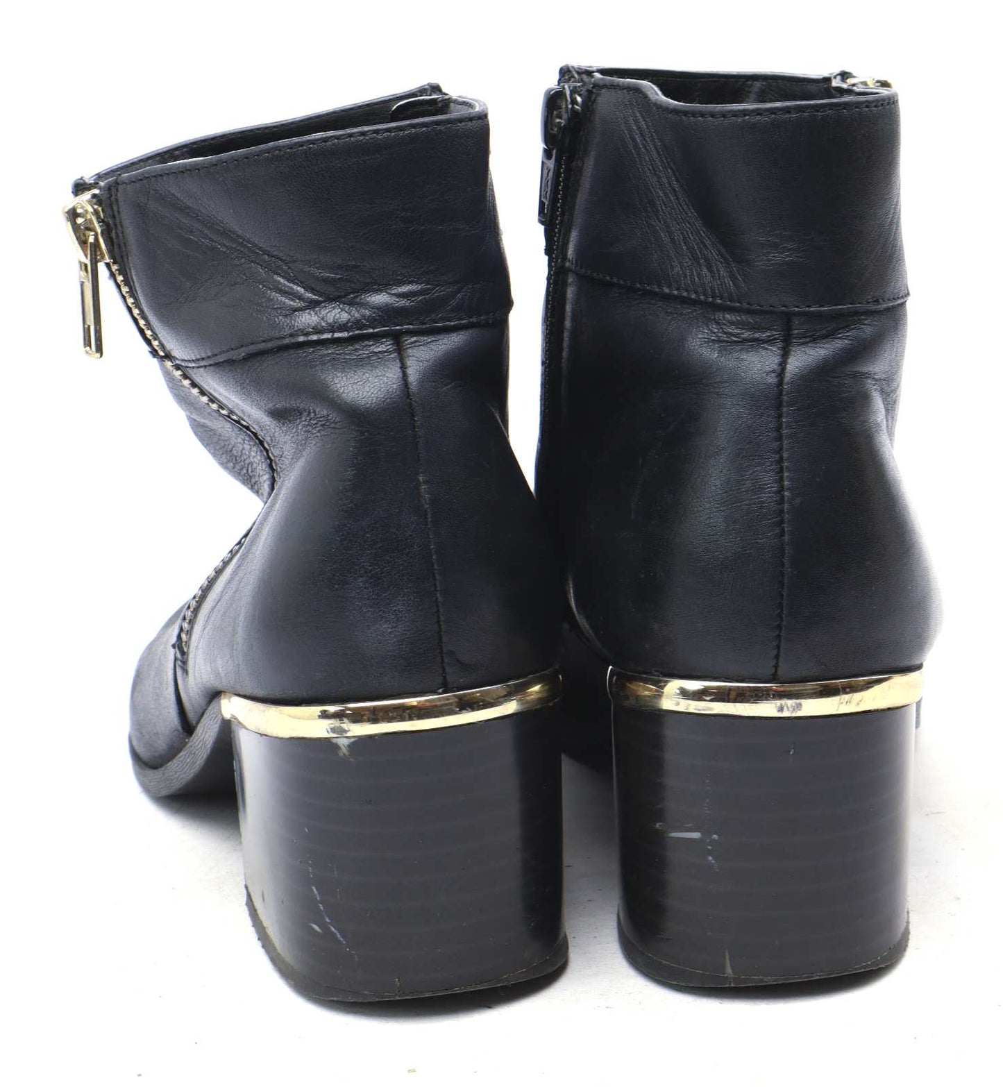 New Look Womens UK Size 5 Black Leather Ankle Boots