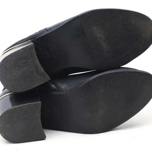 New Look Womens UK Size 5 Black Leather Ankle Boots