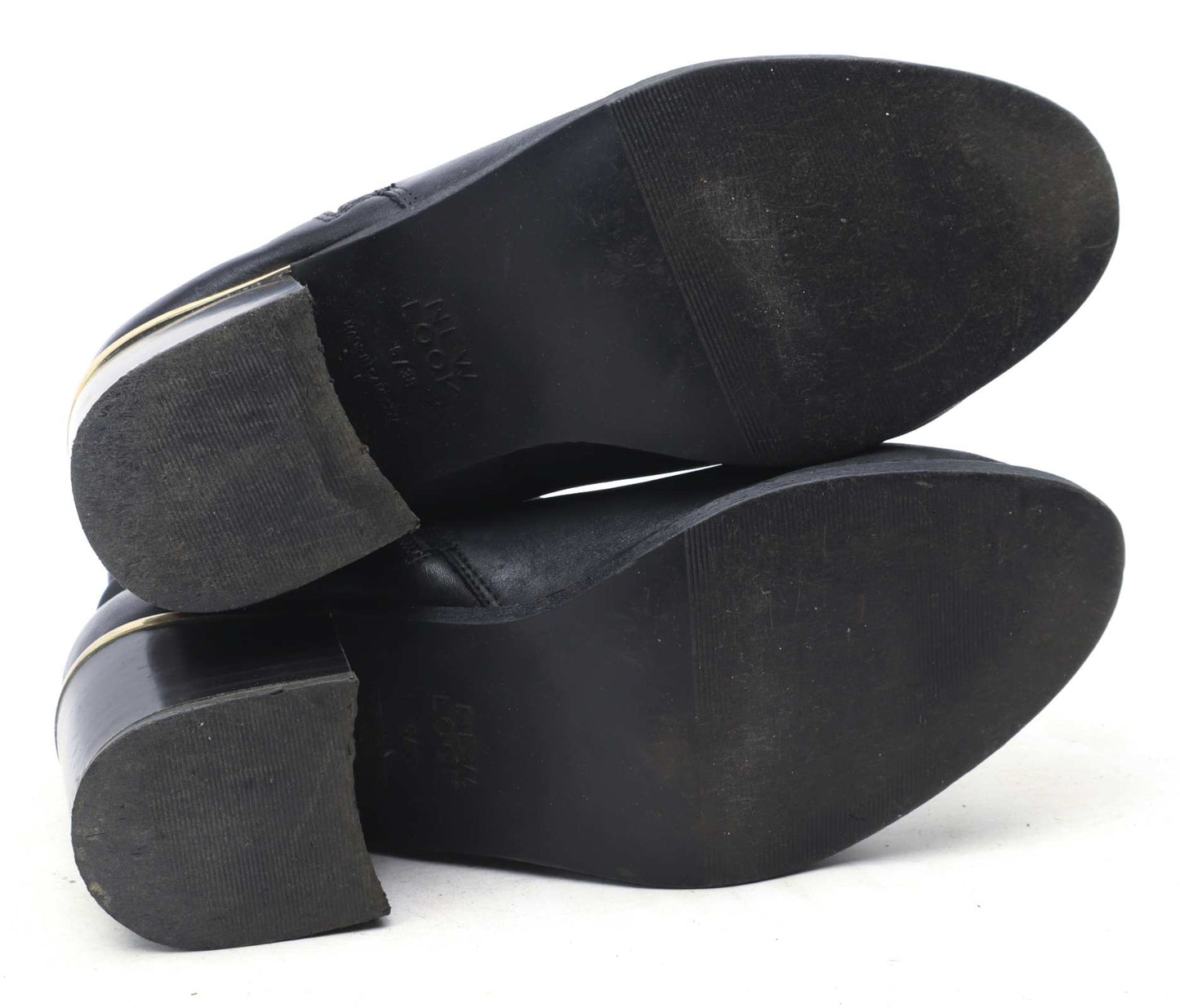 New Look Womens UK Size 5 Black Leather Ankle Boots