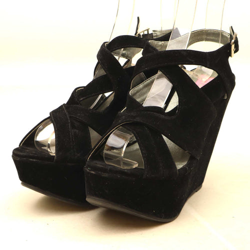 Shoe Fashionista Womens UK Size 6 Black Sandals