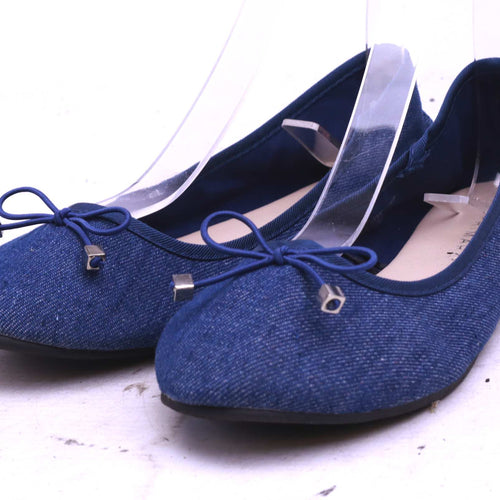 Primark Womens UK Size 7 Blue Dolly Shoes