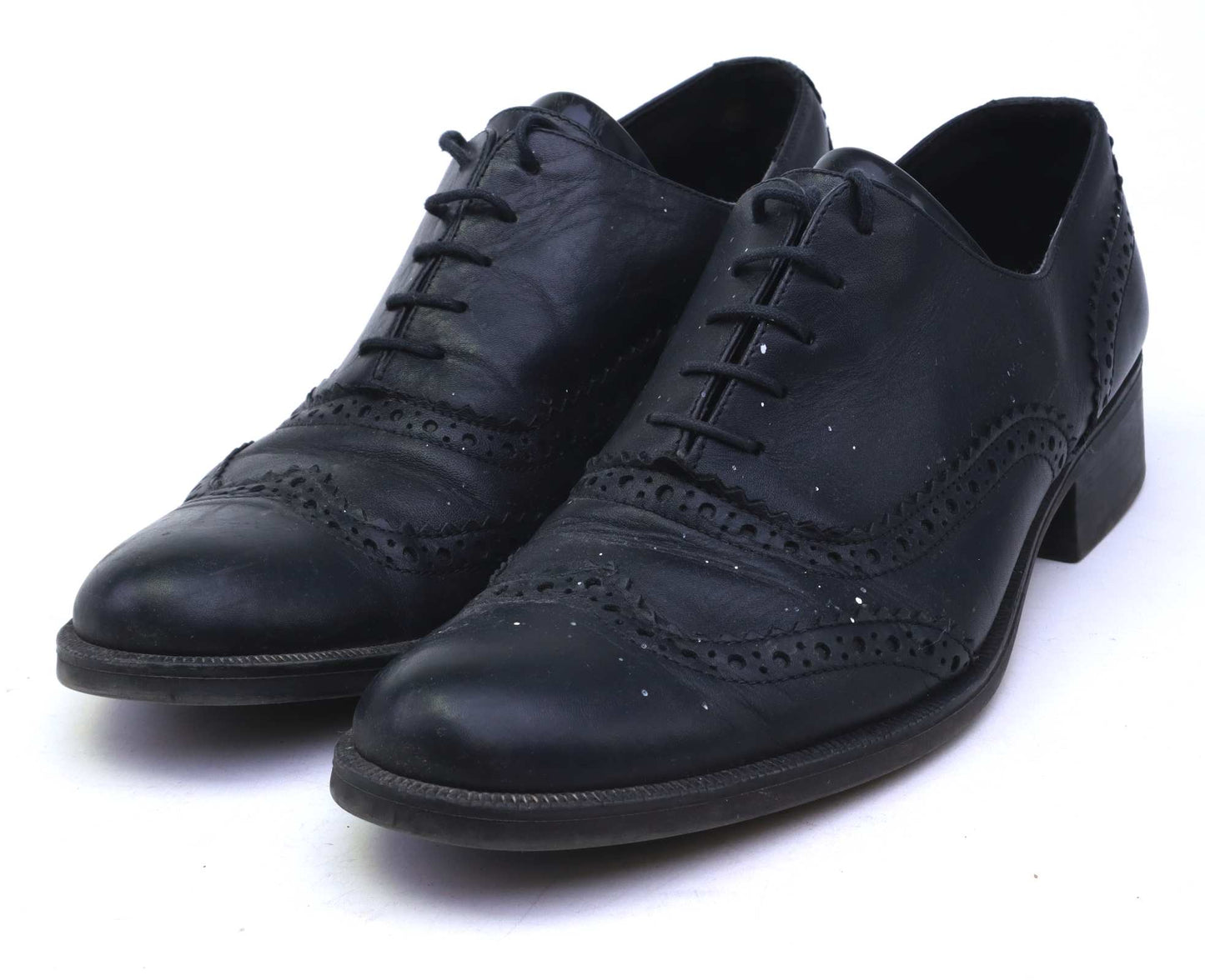 Fabio Lenzi Womens EU Size 40 Black Leather Brogues