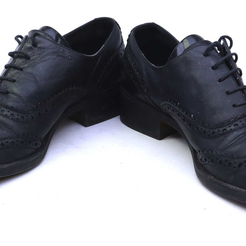 Fabio Lenzi Womens EU Size 40 Black Leather Brogues