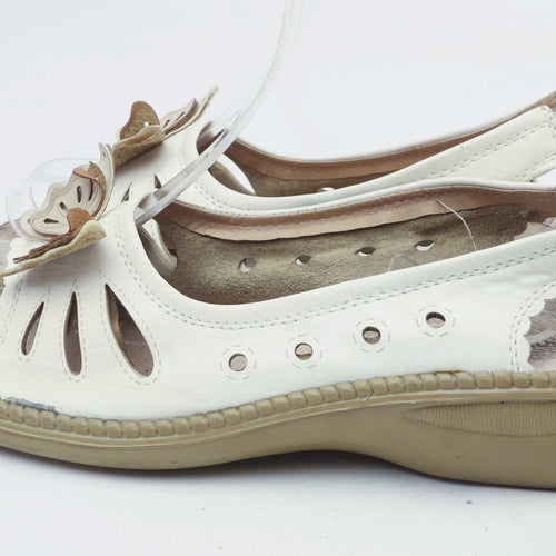 Cotton Traders Womens UK Size 5 White Butterfly Sandals