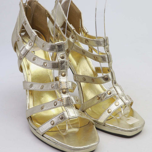 Johnny Cougon London Womens UK Size 6 Gold Gladiator Heels