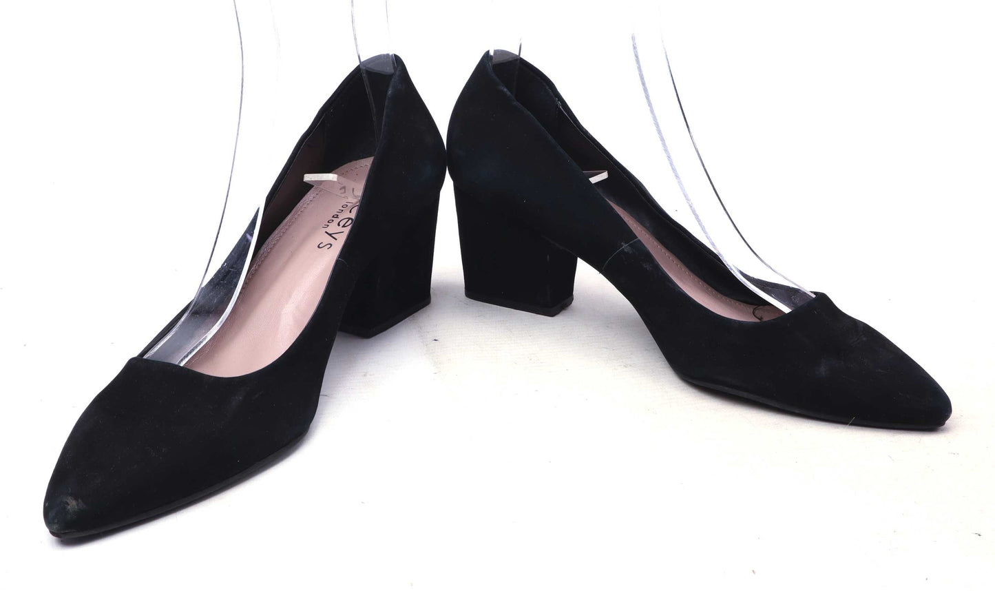 Laceys Womens EU Size 39 Black Leather Shoes