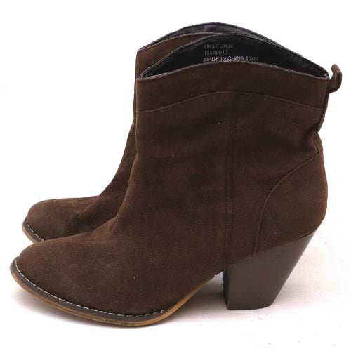 Peacocks Womens UK Size 3 Brown Suede Ankle Boots