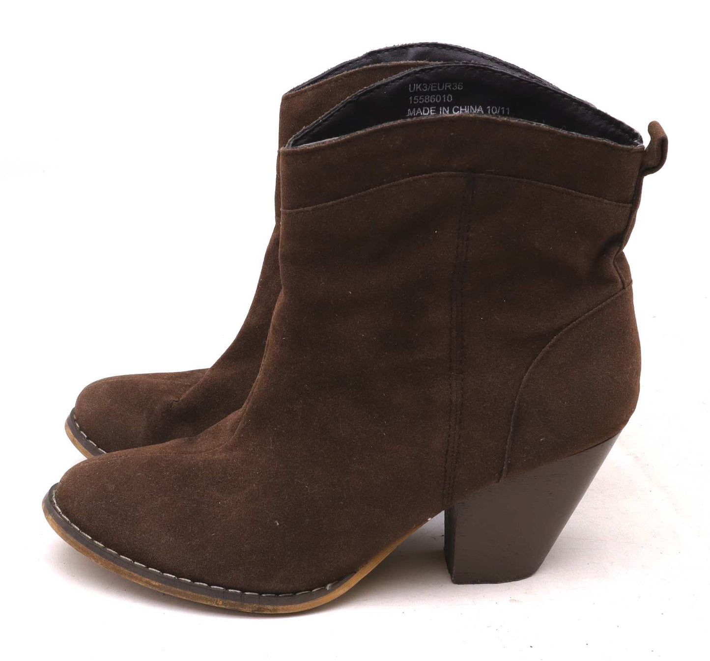 Peacocks Womens UK Size 3 Brown Suede Ankle Boots