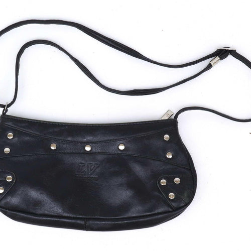 Laura Valle Black Synthetic Silver Studs Womens Crossbody Bag