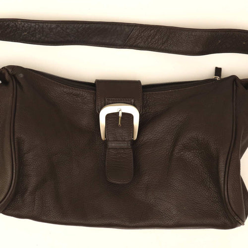 Arrogance Brown Leather Decorative Buckle Womens Shoulder Bag