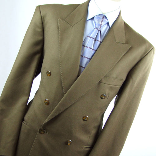 Lamano Mens Brown Wool Suit Jacket 42 (Short)