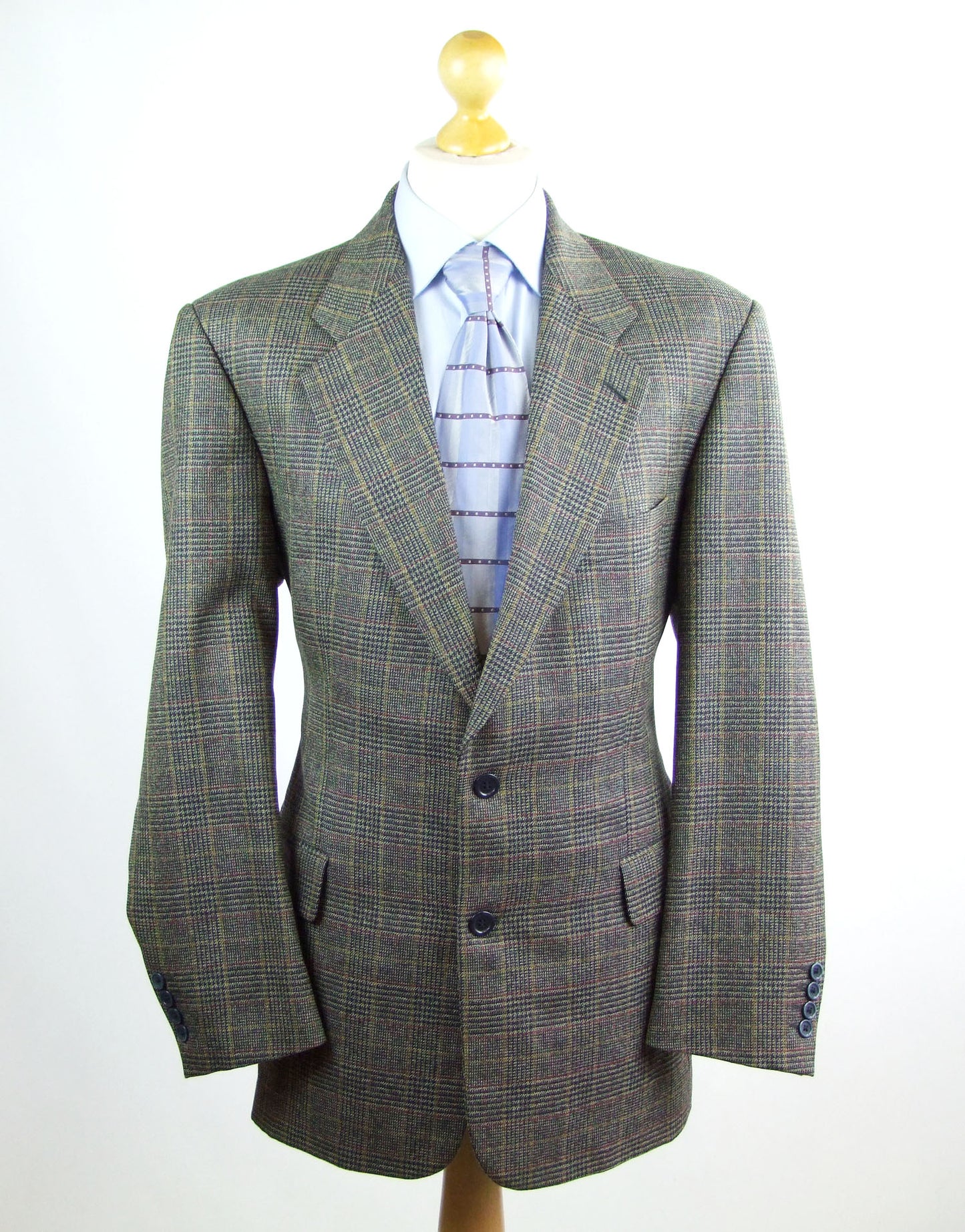 Pioneer Gragney London Mens Blue Check Wool Suit Jacket 42 (Regular)