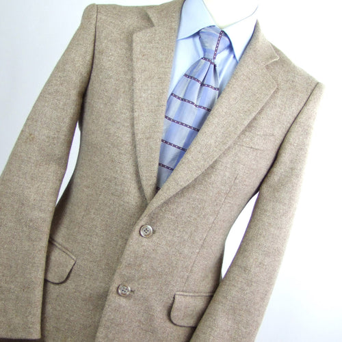 Mens Brown Suit Jacket 40 Regular Peter Brown Wool Plain