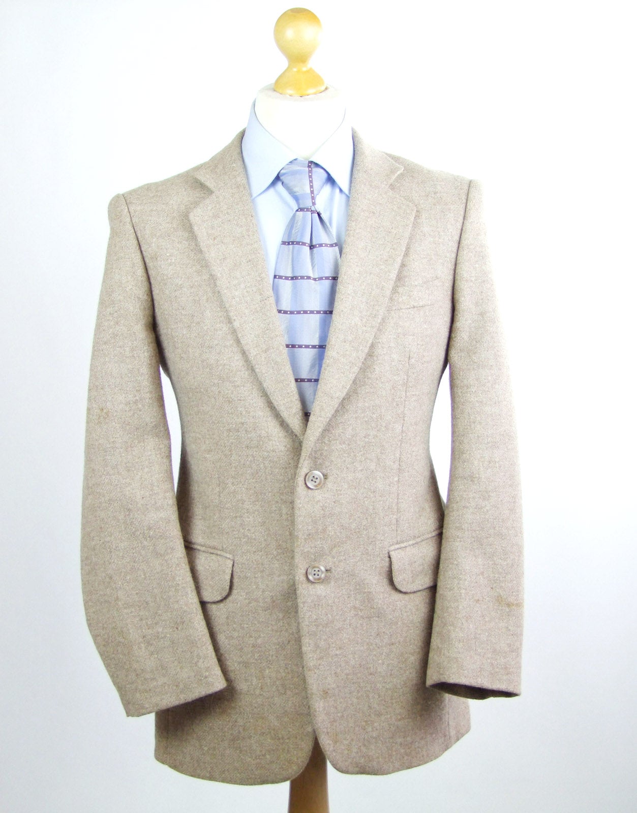 Mens Brown Suit Jacket 40 Regular Peter Brown Wool Plain