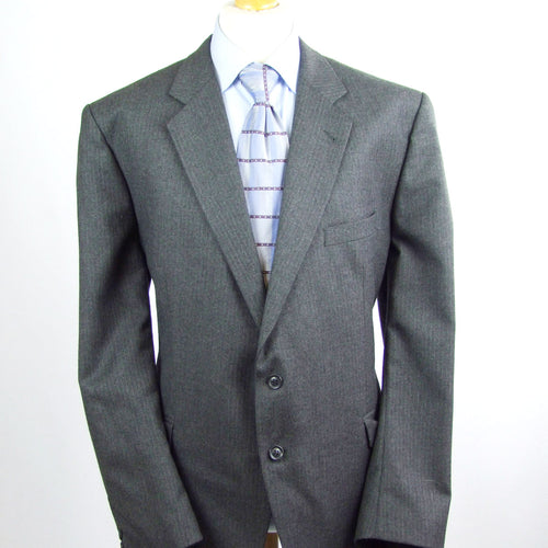 Mens Grey Suit Jacket 50 Regular Nicholas Rowe Wool Striped