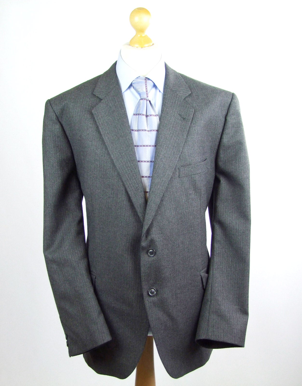 Mens Grey Suit Jacket 50 Regular Nicholas Rowe Wool Striped