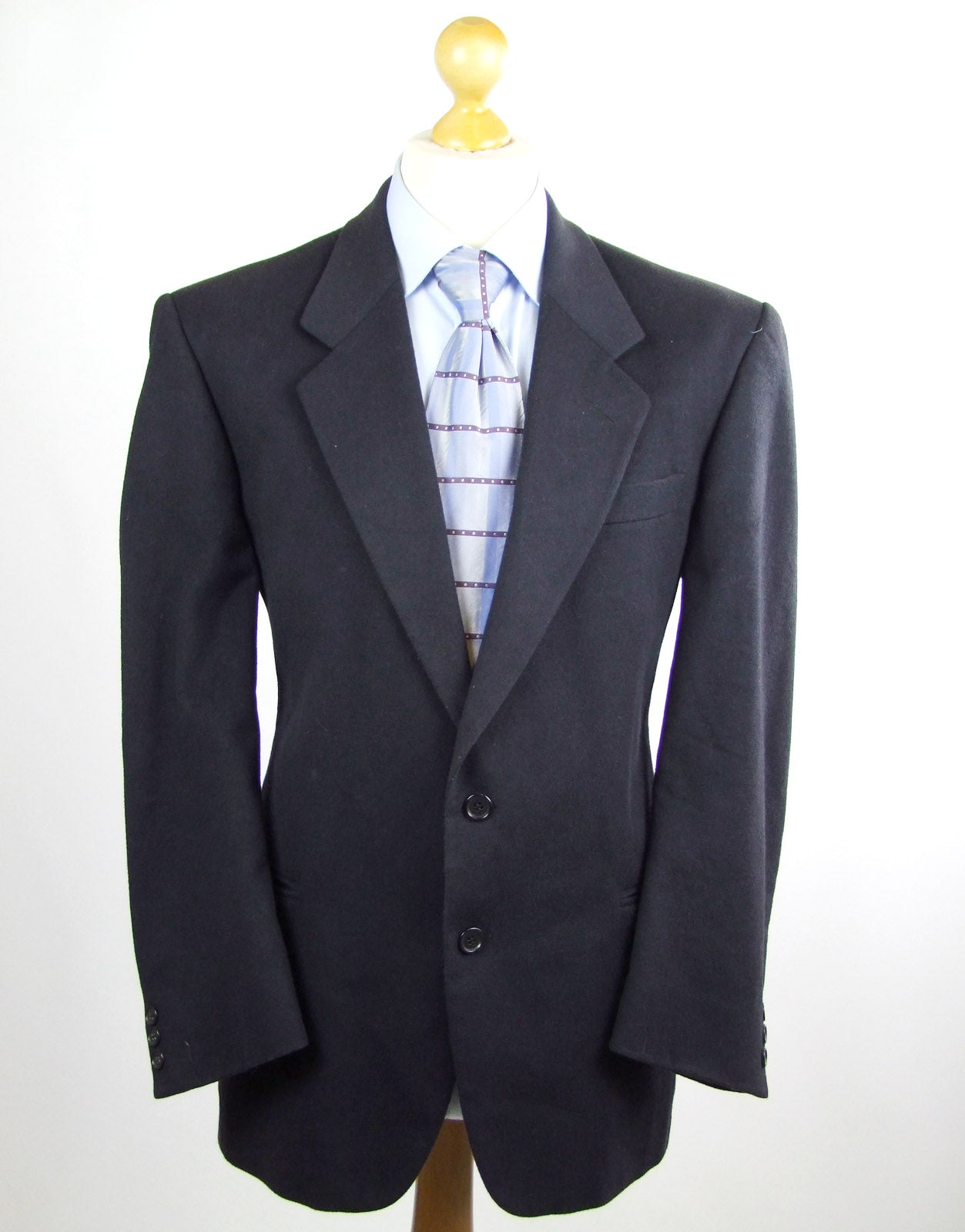 Mens Blue Suit Jacket 42 Regular Cacharel Wool Plain