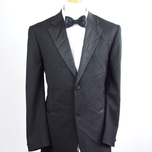 Mens Black Dinner Suit Jacket 42 Regular Taylor & Wright Polyester Plain