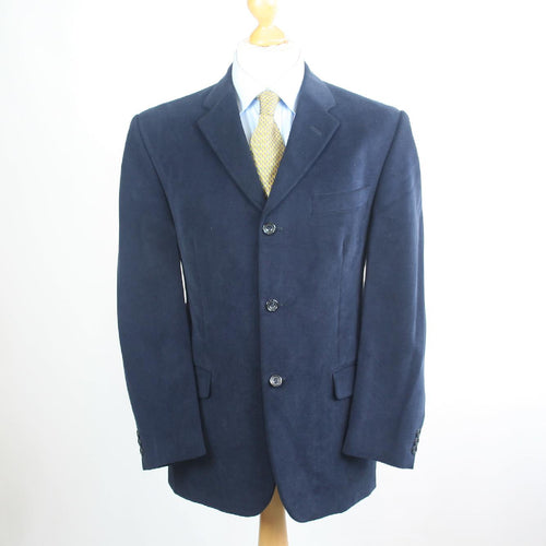 Mens Blue Suit Jacket 40 Short Zona New Classics Cotton Plain
