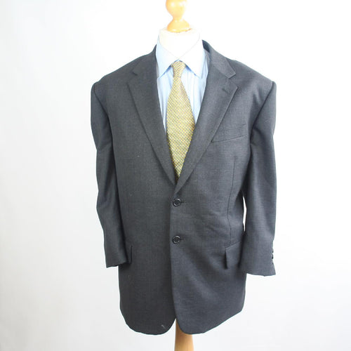 Mens Grey Suit 42/44 Short Slaters Single Breasted Polyester Plain