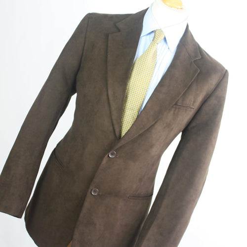Mens Brown Suit Jacket 40 Regular Emporio Colombo Polyester Plain