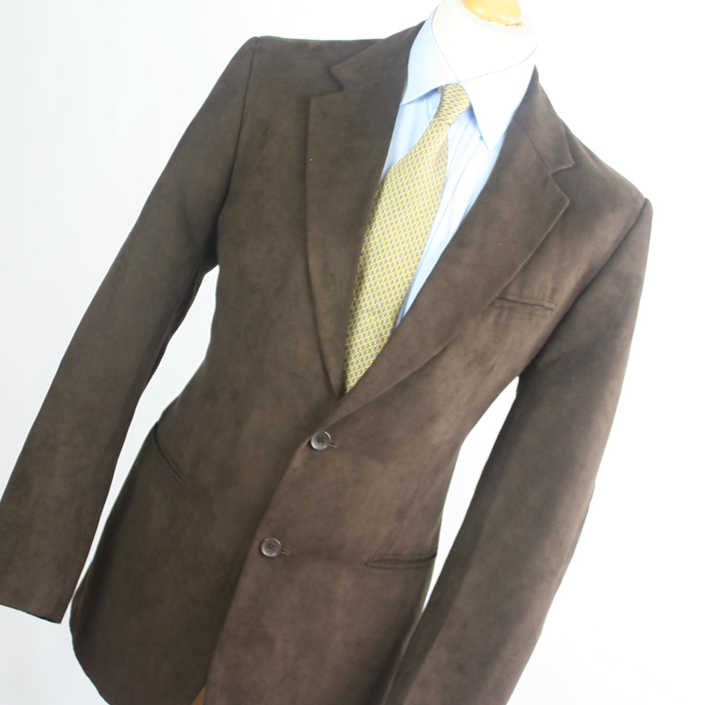 Mens Brown Suit Jacket 40 Regular Emporio Colombo Polyester Plain
